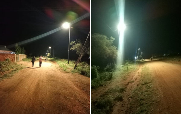 76 Sets von SLV Solar Straßen laternen in Kenia