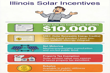 Illinois Solaranreize 2026 – Steuergutschriften, Rabatte, Net Metering & Einsparungen