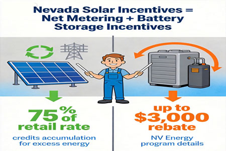 Solaranreize in Nevada 2026 – Steuergutschriften, Net-Metering, Rabatte und Einsparungen erklärt