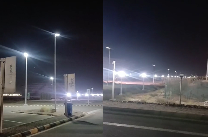 Anern SLV2‑100W Solar-Straßenlaternen im Beleuchtungsprojekt in Saudi-Arabien