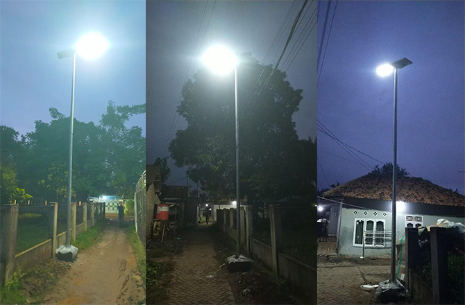 Anern SLV 100W All‑in‑One Solar-Straßenlaternen in Indonesien
